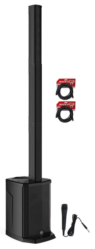 Gemini WPX-2000 1200 Watt DJ/PA Powered Line Array Speaker w/ 8" Sub+Mic+Cables image 1