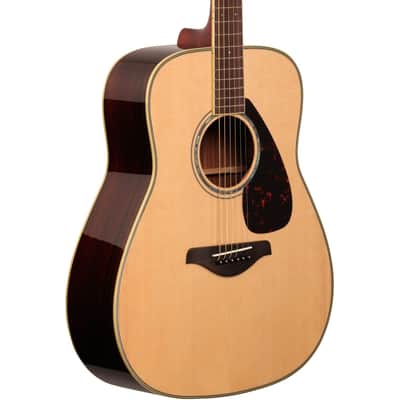 Yamaha FG830 Dreadnaught Acoustic Guitar - Solid Spruce Top - Natural image 1