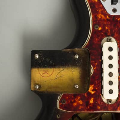 Fender  Jaguar Solid Body Electric Guitar (1965), ser. #105620, tweed hard shell case. image 16