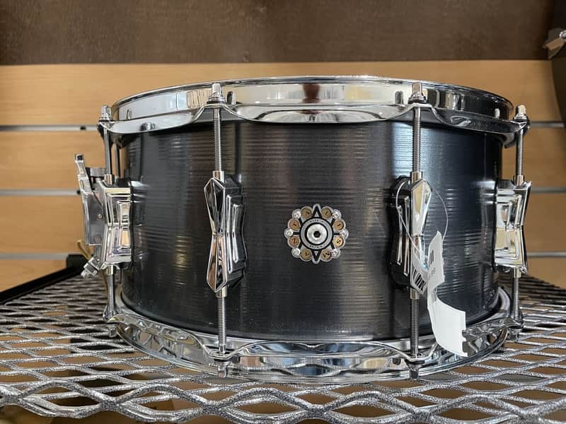 British Drum Company Talisman Nicko McBrain Signature 14x6.5" 10-Lug British Steel Snare Drum 2020 - Present - Grey image 1