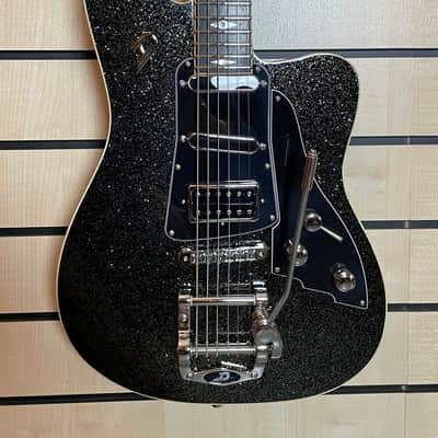 Duesenberg Paloma D6 Baritone Black Sparkle Electric Guitar Gigbag image 2