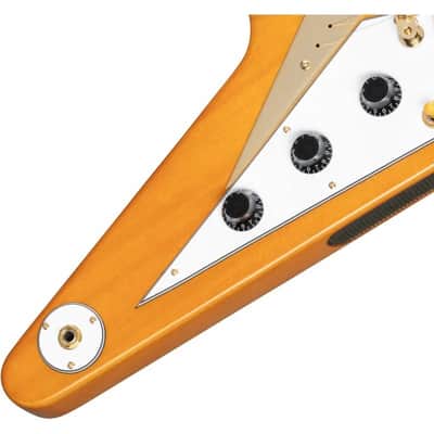 1958 Korina Flying V White Pickguard Aged Natural image 4