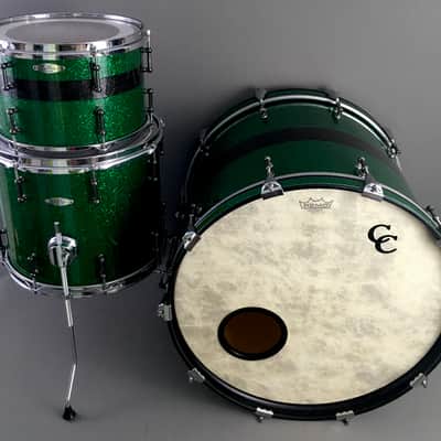 C&C Custom Drums Green Glass Glitter USA Order Made Drum Set Rock Kit CC Cardwell & Cardwell CC Maple Shells 12/14/22 image 8