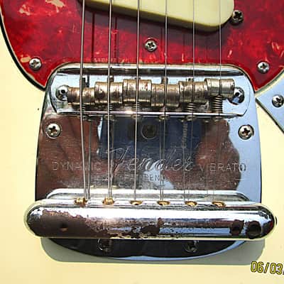 Fender Mustang Guitar, 1964, White, Kluson Tuners, Stackpole Pots, Case image 7