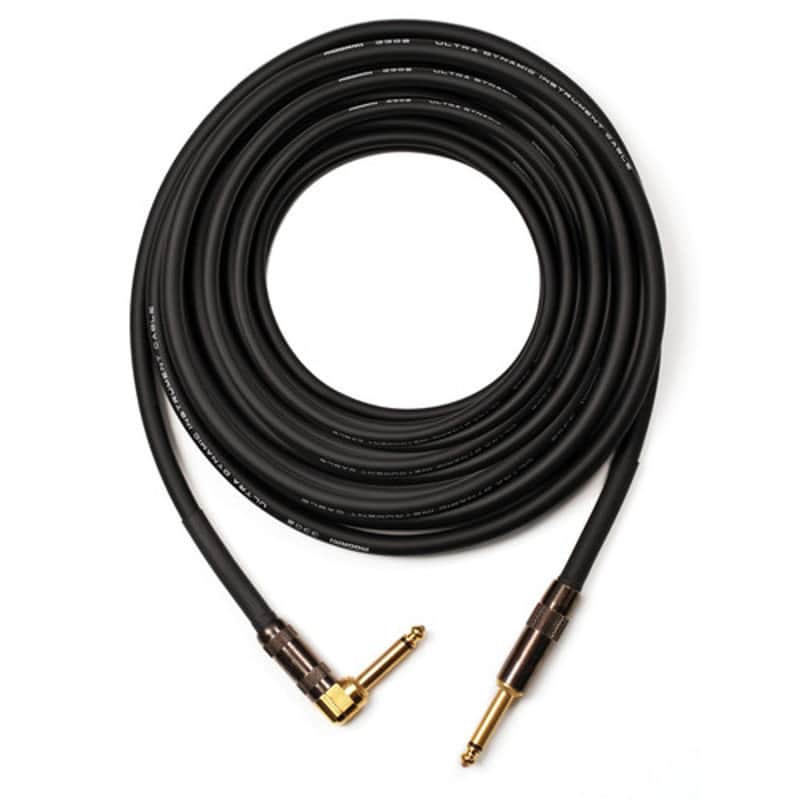 Mogami Platinum TS 1/4" Male to TS 1/4" Angled Male Guitar Cable [40' (12.19 m)] image 1