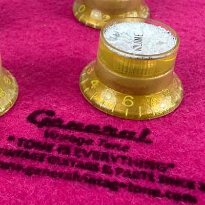 General Vintage Tone Master of edad CAB Reflector heads knobs  Gold/Silver Set Cellulose acetate Real oxidation . image 5