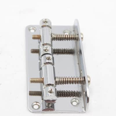 Traditional 2-Saddle 4-String Bass Guitar Bridge - Chrome, Top-Load, '51 P-Bass / Tele Bass Style with Screws image 3