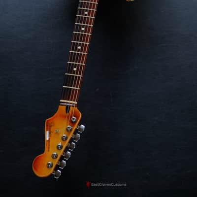Fender Stratocaster Pelham Blue over Yellow/Sunburst Heavy Aged Relic by East Gloves Customs (RARE) image 13