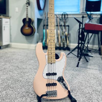 2022 Mike Lull M5V 5-String Bass Shell Pink w/ Highly Figured Birdseye Maple Fingerboard image 2