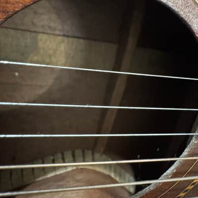 Antique 1920s Parlor Guitar Oscar Schmidt George Washburn Regal Supertone Walnut image 24