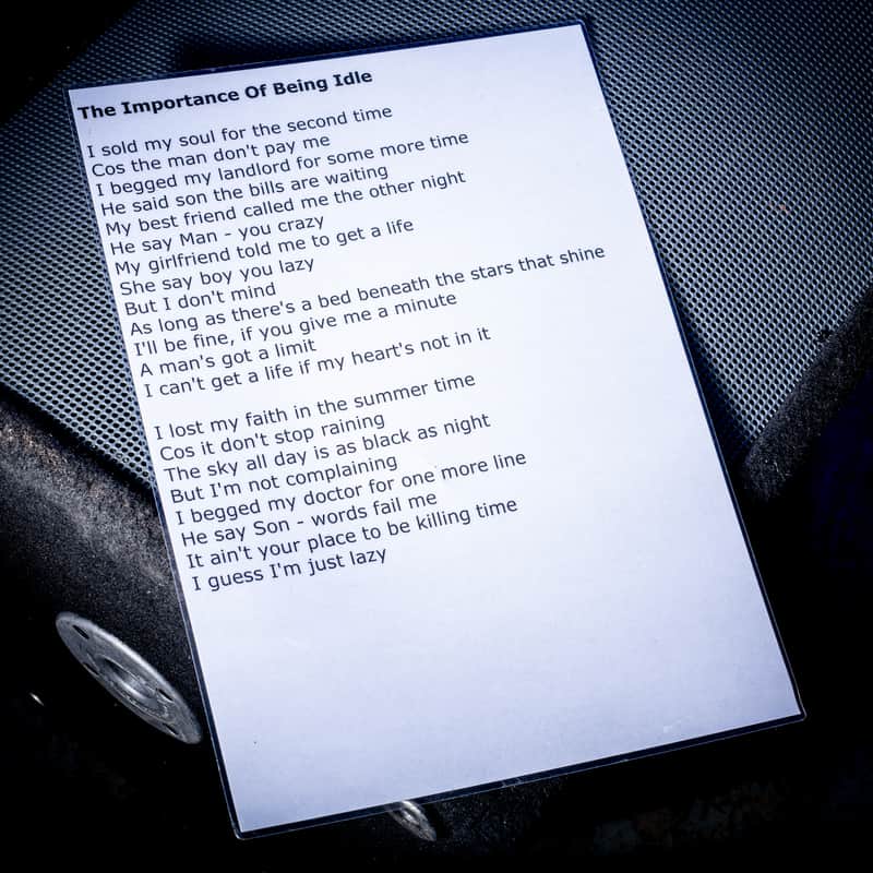 Oasis The Importance of being idle A3 Laminated Lyrics 2000s image 1