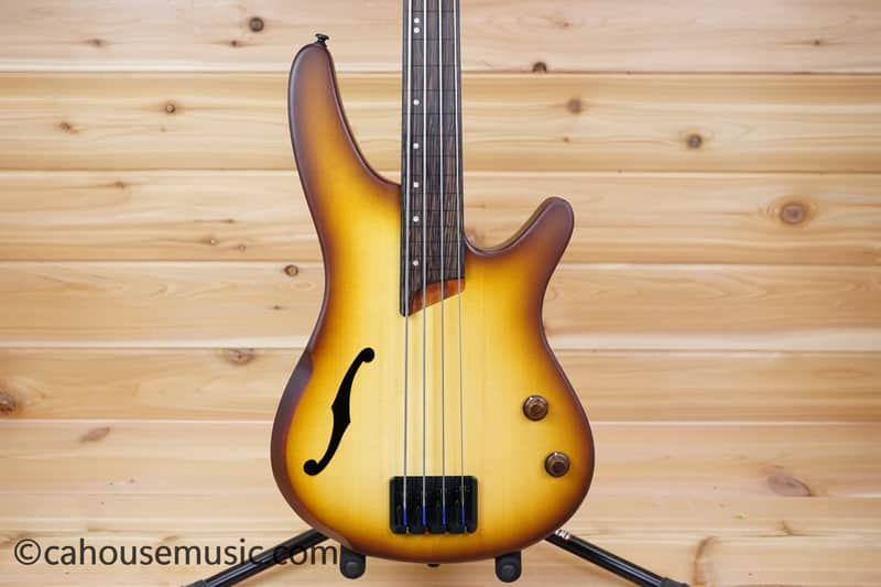 Ibanez SRH500F-NNF Bass Workshop Fretless Soundgear - Natural Browned Burst Flat image 1