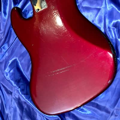 1984 Fender Fullerton Reissue 1962 Jazz Bass Factory Candy Apple Red over Three Tone Burst image 19