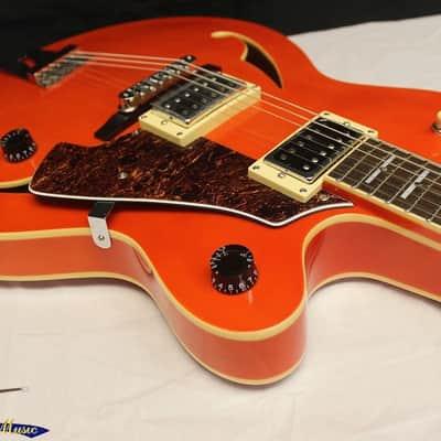 Italia Torino Semi-Hollow Electric Guitar, Trans Orange, Brand New!!! image 3