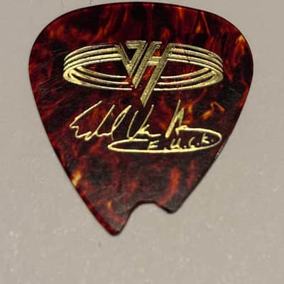 Eddie Van Halen EVH Tortoise Guitar Pick – “YOU WANKER!” Gold Foil (Early 1990s) image 3