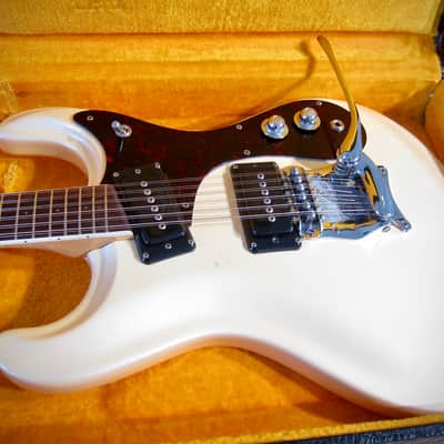 Mosrite Ventures 12 String Vintage 1966 Electric Guitar Mark XII Near Mint Pearl White with HSC image 4