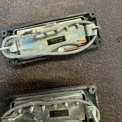 Epiphone Gibson Mini Humbucker Nickel Patent Sticker Pickup Set Wilshire Sheraton 1963 image 5