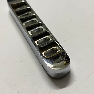 1980s chrome Gibson USA top adjust 9 point bridge base with no saddles rare original vintage part image 2