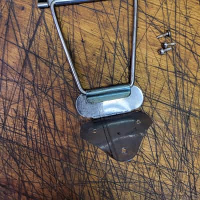 Vintage 1950's to 60's Harmony Silvertone Flattop Guitar Tailpiece Chrome Installation Screws image 2