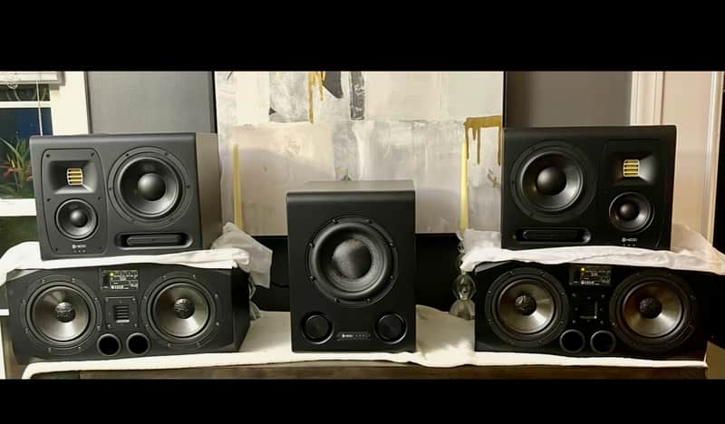 HEDD Type 20 mkii pair w matching HEDD Sub 8.   Ask about cables. image 1