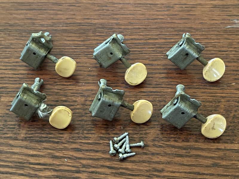 1964 1965 1966 set Fender Musicmaster Duo Sonic Mustang guitar tuners tuning pegs image 1
