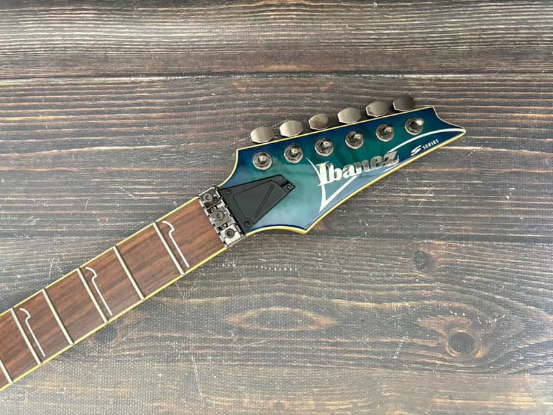 2012 Ibanez S570DXQM Wizard III Neck Bright Blue Burst image 1
