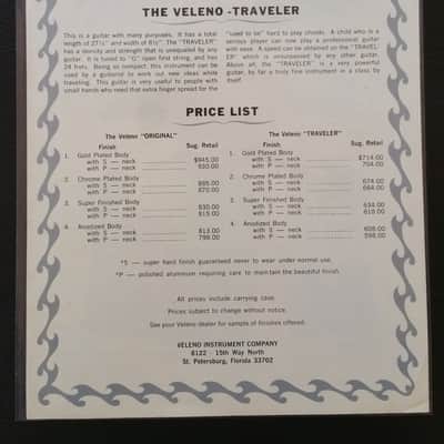 Veleno Guitar Catalog / Price list 1974-1975 image 3