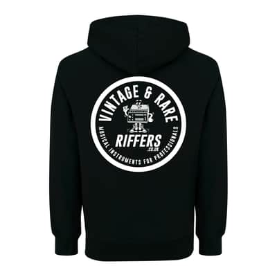 Riffers | Vintage & Rare Musical Instruments for Professionals | Unisex Extra Heavy Cotton Hoodie Sweater Jumper, Black | Limited Run, 2026 feat. Vintage Roland CR-5000 8000 CompuRhythm Drum Machine image 3
