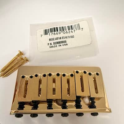003-6808-000 Genuine Fender Am Srs Gold Hardtail Bridge for Stratocaster/Strat