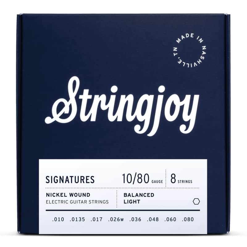 Stringjoy 10-80 8-String Balanced Light Gauge Signatures - Nickel Wound Electric Guitar Strings-SJ-BAL108 image 1