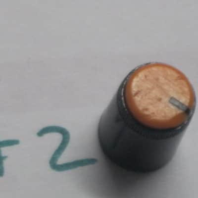 two used genuine Boss DF-2 KNOB, fits split shaft shaft (stem) mid 1980s/early 1990s - TOP: orange with black marker // SIDES: black // hard plastic (NO: pedal/other items) TOP side: some short scratches & few nicks / BLACK areas: few scratches image 16