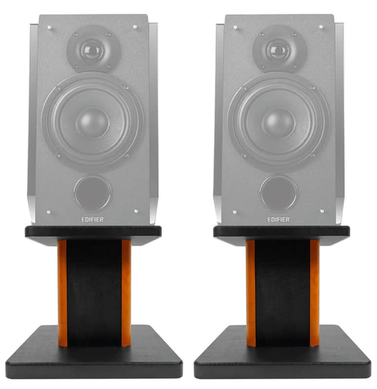 (2) 8” Wood Bookshelf Speaker Stands For Edifier R1850DB Bookshelf Speakers image 1
