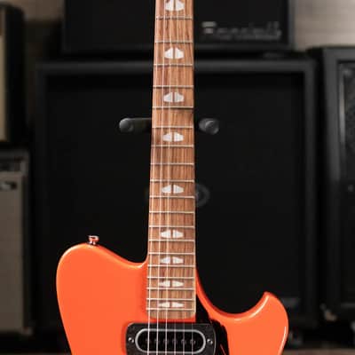 Powers Electric A-Type PF42 Hollow Body Guitar - Continental Orange with Gig Bag image 5