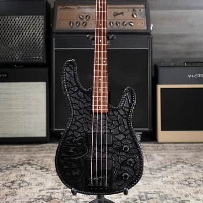 Peavey USA Foundation Electric Bass with Tooled Leather Cover and Hardshell Case - Used image 3