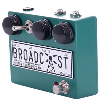Hudson Electronics Broadcast 24 Volt Discrete Class-A Germanium Pre-Amplifier Effect Pedal, Turquoise Green image 4