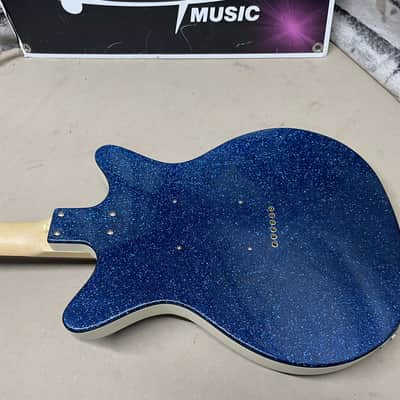 Danelectro 59M 12SDC 12-string Guitar MIK Made In Korea Blue Sparkle image 15