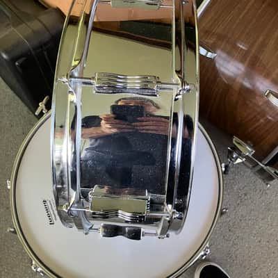 Ludwig L-600 S/L Series 5x14" 8-Lug Wood Snare Drum with Rounded Blue/Olive Badge 1984 - 1988 - Chrome image 6