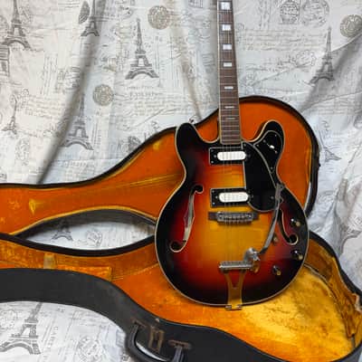 Late ‘60s Univox Hollowbody ES-335 330 Sunburst Finish Original Case NICE! image 1