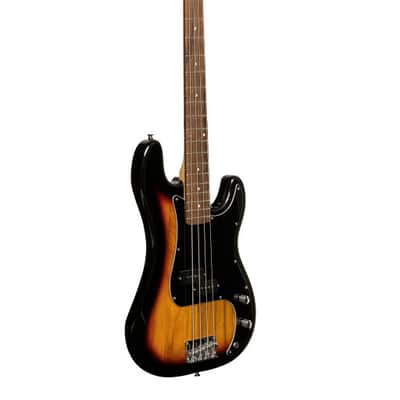 Stagg Standard "P" Style Electric Bass Guitar - Sunburst Finish with Paulownia Body image 1