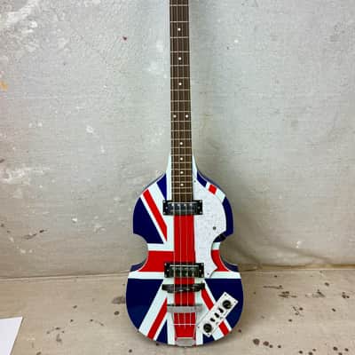 NOS Hofner HI-BB-UNJK Ignition Violin Bass with Union Jack UK Flag ~2014 image 5
