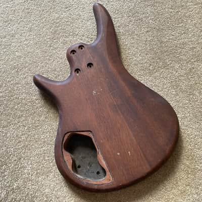 Brown Mahogany Wood 4 String Bass Body image 5