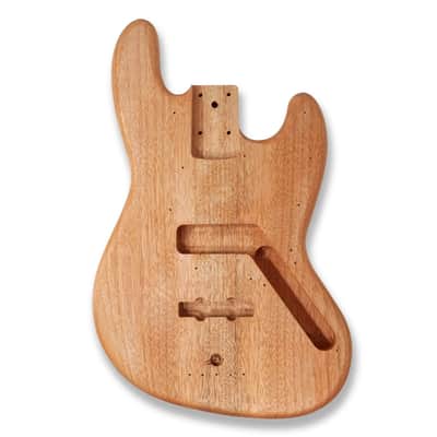 DIY Electric Bass Guitar Kit - Jazz Bass Style (Okoume Body, White Pickguard) image 2