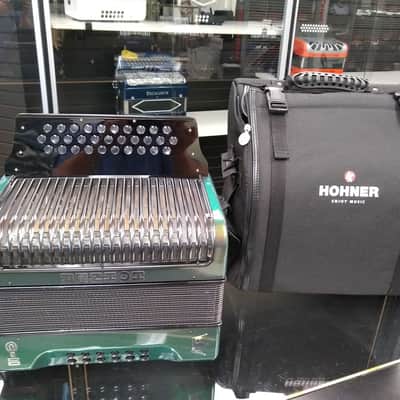 Hohner C-II Button Accordion Green To Gold image 2