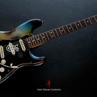 Fender Stratocaster Pelham Blue / Silver Gray Heavy Aged Relic by East Gloves Customs image 5