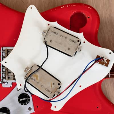 1997 Squier by Fender Super-Sonic Electric Guitar Vista Series Fiesta Red, Japan CIJ image 15