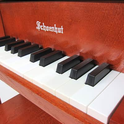 1960s Schoenhut Children's Toy Upright Piano Two Octave Near Mint Birch Cabinet & Matching Bench! image 4