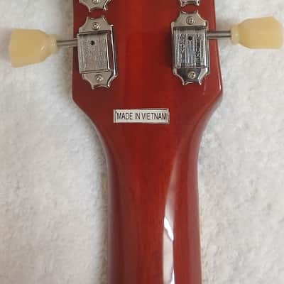 Vintage LV100-AFD Reissued Paradise Single Cut Left-Handed 2010s - Flamed Amber image 3