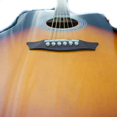 Washburn WA90CEVSB Dreadnought acoustic electric guitar, vintage sunburst image 18