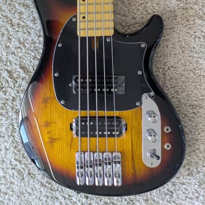 Mint Schecter Model 2494 CV-5 Electric 5 string Bass 3-Tone Sunburst image 3