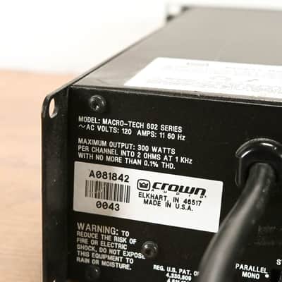 Crown Macro-Tech 602 2-Channel Power Amplifier CG0127S image 10